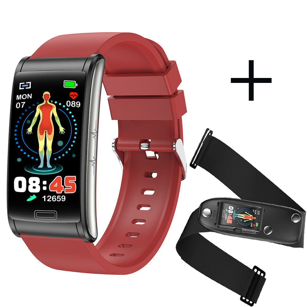 BCBEARSCOME BCE600 3-Kanal-EKG HRV Blutzucker Blutdruck Blutsauerstoff Schlaferkennung HD Bluetooth Smart Armband