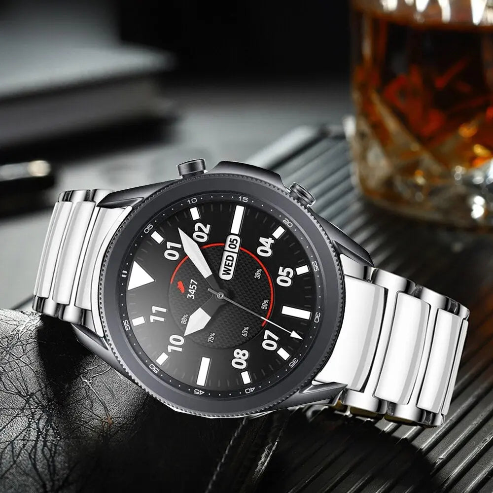 Zleganz Custom Smartwatch-Armband aus Keramik und Stahl, 22 mm 20 mm