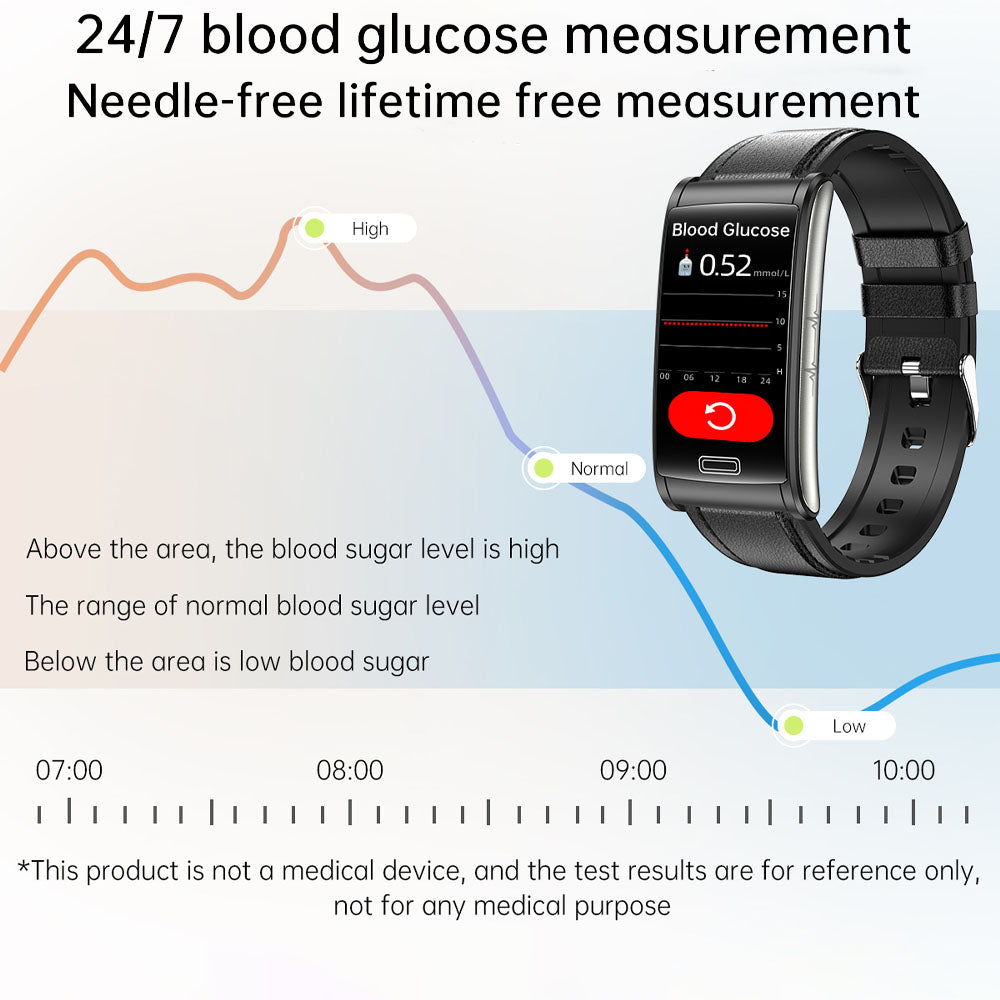 BCBEARSCOME BCE600 3-Kanal-EKG HRV Blutzucker Blutdruck Blutsauerstoff Schlaferkennung HD Bluetooth Smart Armband