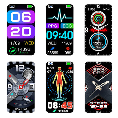 BCBEARSCOME BCE600 3-Kanal-EKG HRV Blutzucker Blutdruck Blutsauerstoff Schlaferkennung HD Bluetooth Smart Armband