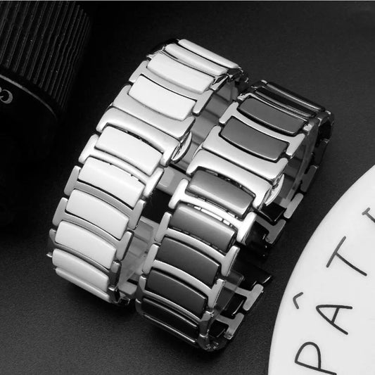 Zleganz Custom Smartwatch-Armband aus Keramik und Stahl, 22 mm 20 mm